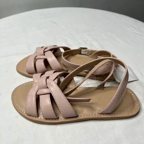 J.Crew Crewcuts Girls $65 Basketweave Sandals Mauve Blush Size K2 BP444 - Picture 4 of 8